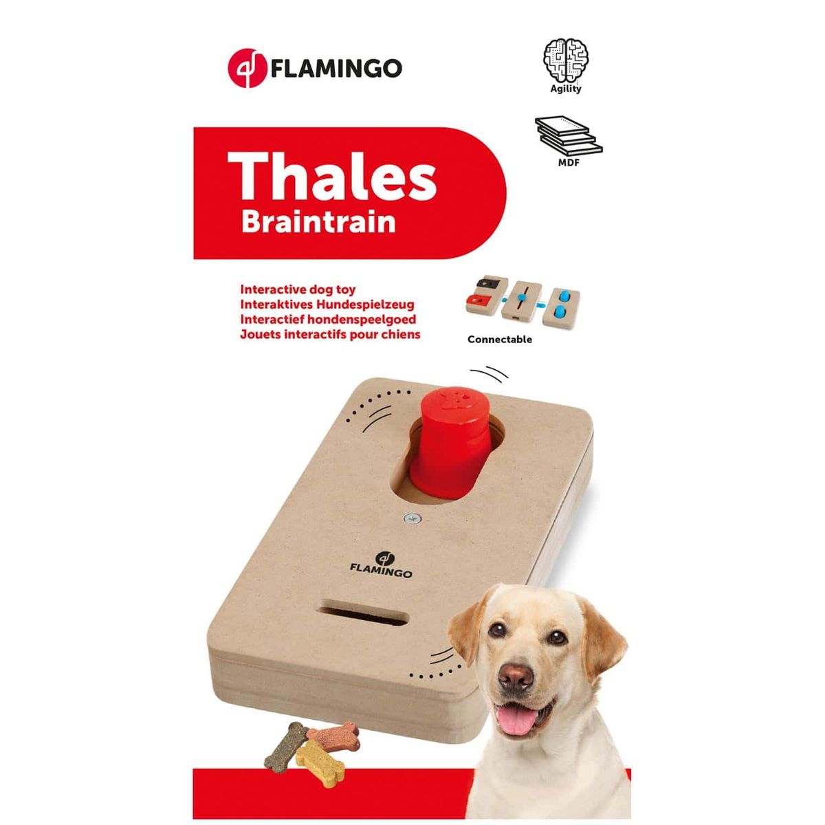 Jouet interactif en bois "Thales"- Flamingo Pet Products