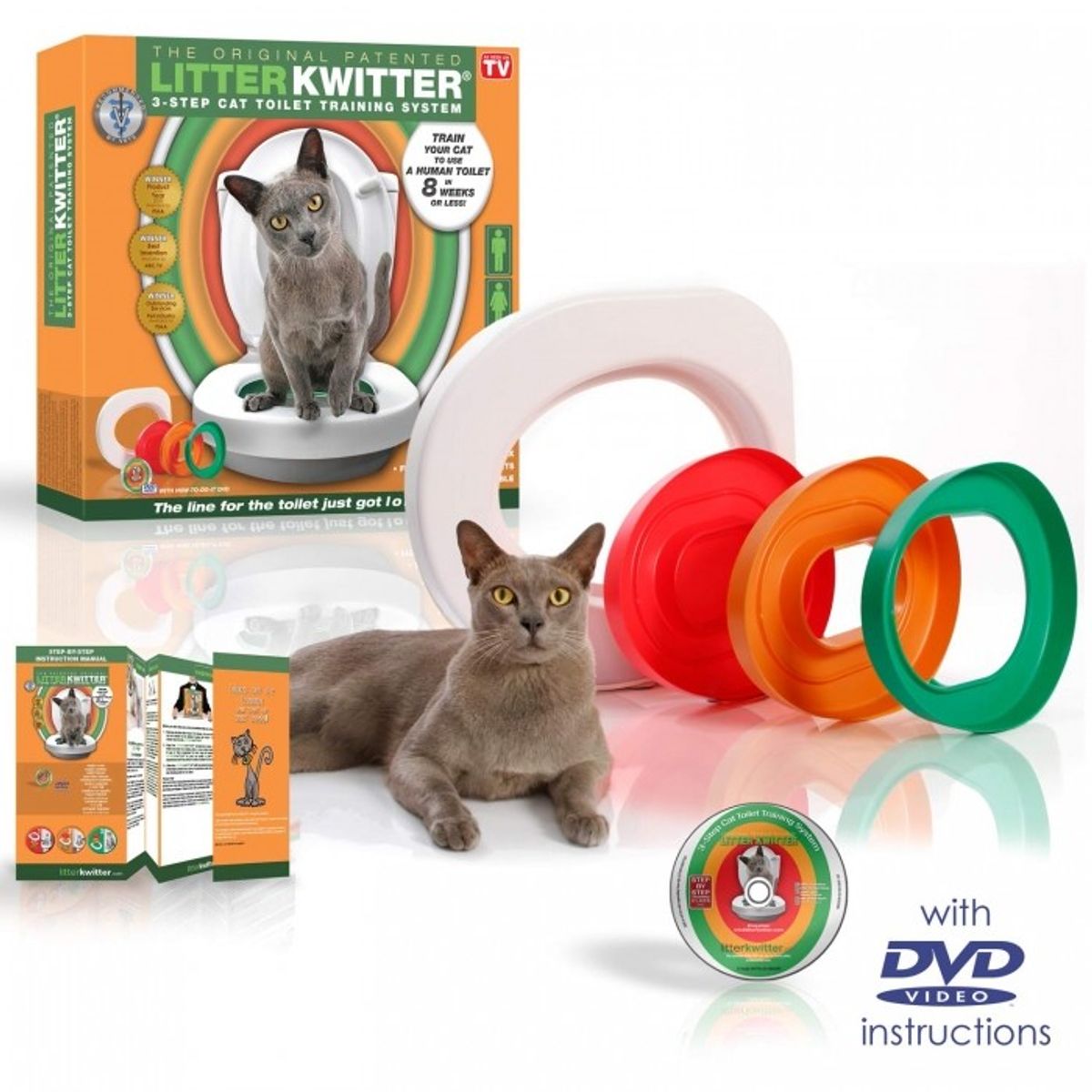 Kit de toilette pour chat "Litter Kwitter"
