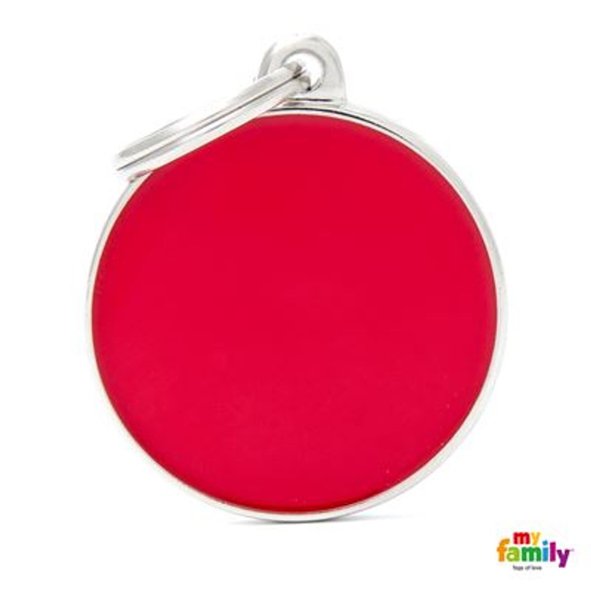 Médaille Basic Handmade grand cercle rouge - My Family