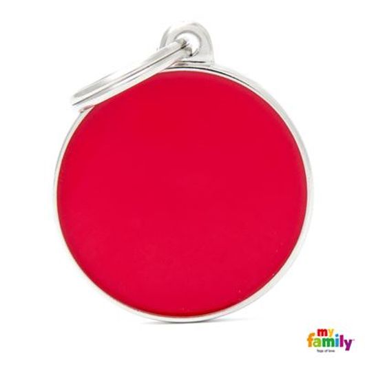Médaille Basic Handmade grand cercle rouge - My Family