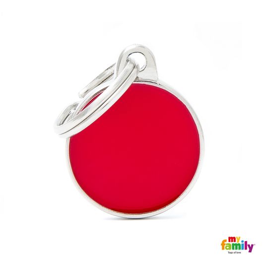 Médaille Basic Handmade petit cercle rouge - My Family