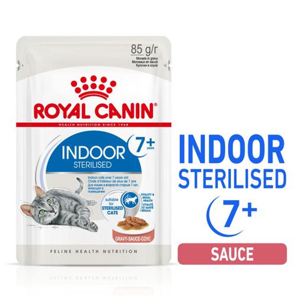 Feline Nutrition Indoor 7 + en sauce 12 x 85 g - Royal Canin