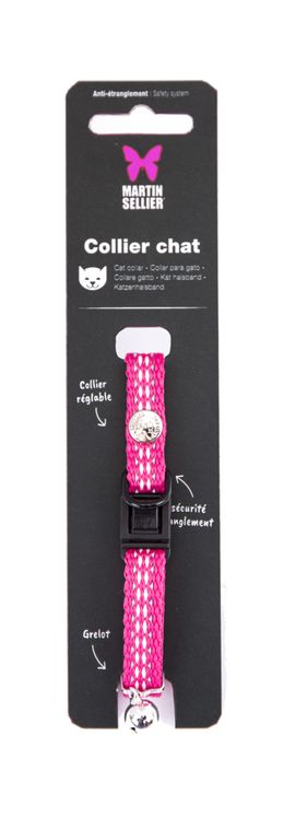 Collier pour chat "Safety" rose - Martin Sellier