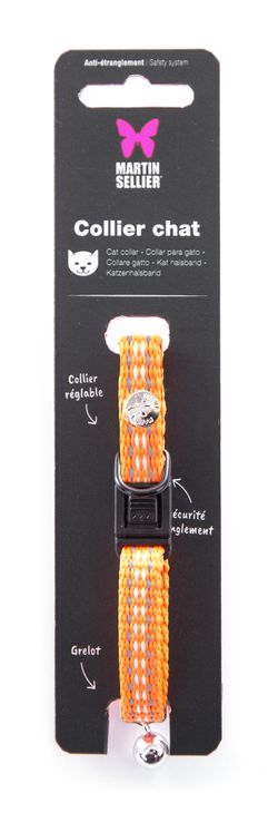 Collier pour chat "Safety" orange - Martin Sellier