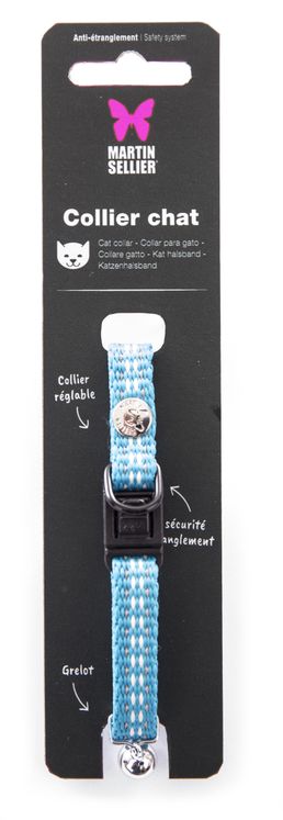 Collier pour chat "Safety" bleu - Martin Sellier