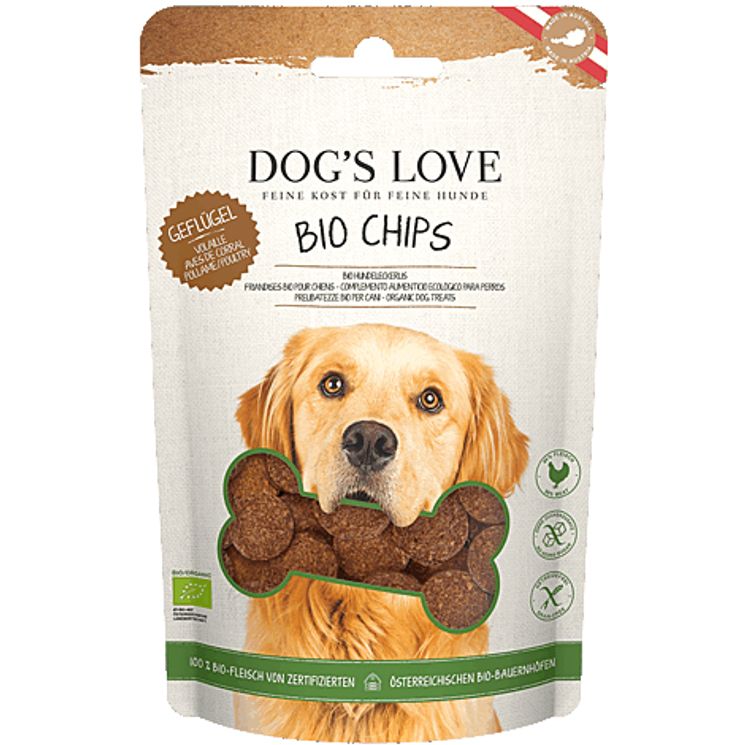 Chips de volaille bio sans gluten - Dog's Love