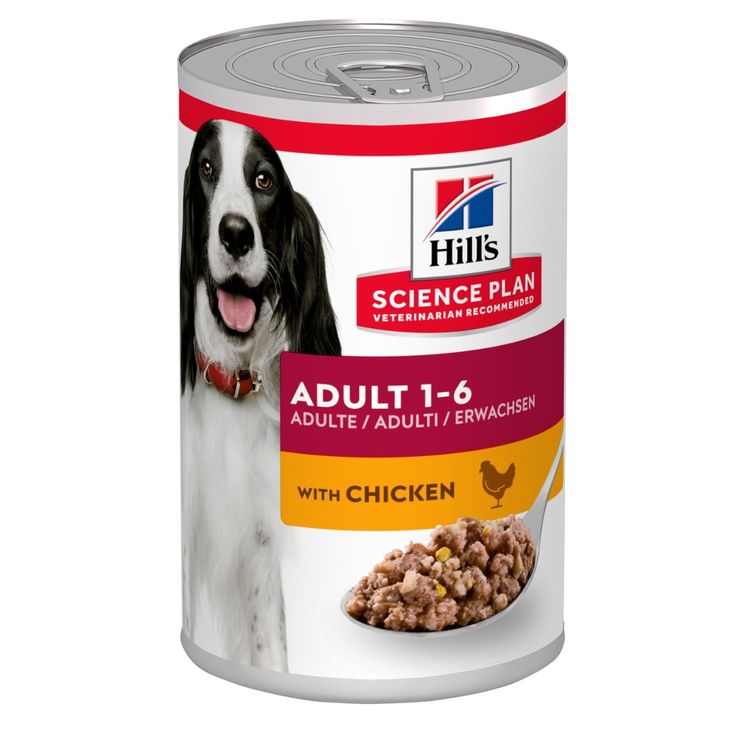 Boîtes Canine Adult Poulet (12 x 370g) - Hill's Science Plan