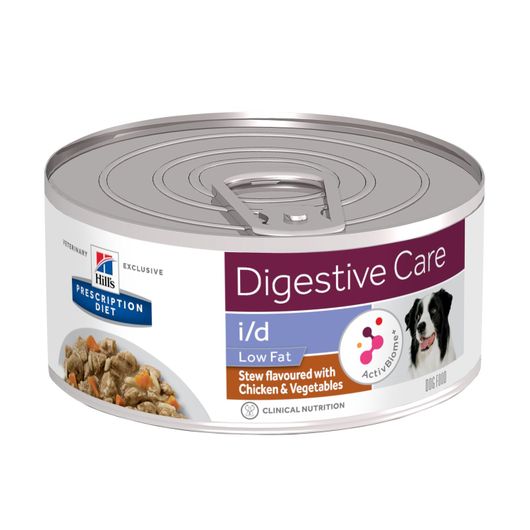 Canine i/d Lowfat Mijotés (24 boîtes de 156 g) - Poulet et légumes mijotés - Hill's Prescription Diet