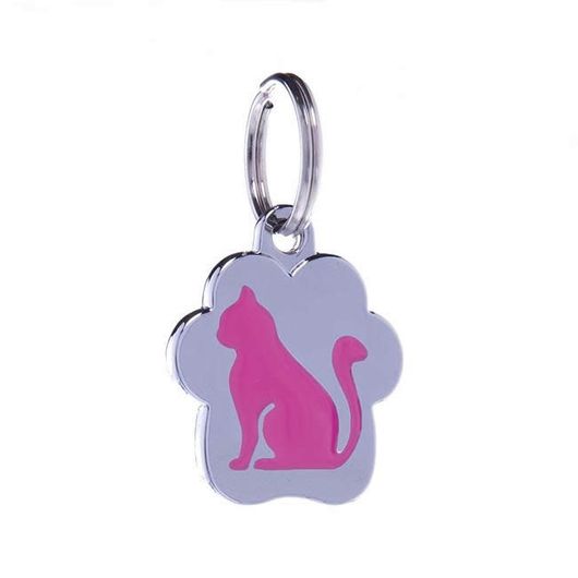 Médaille Rainbow "Chat assis" rose - Petitamis