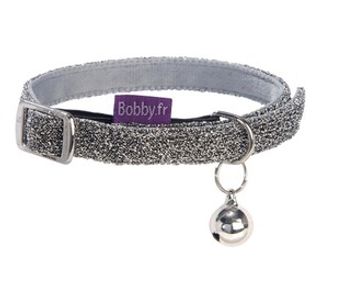 Collier chat "Disco" argent - Bobby