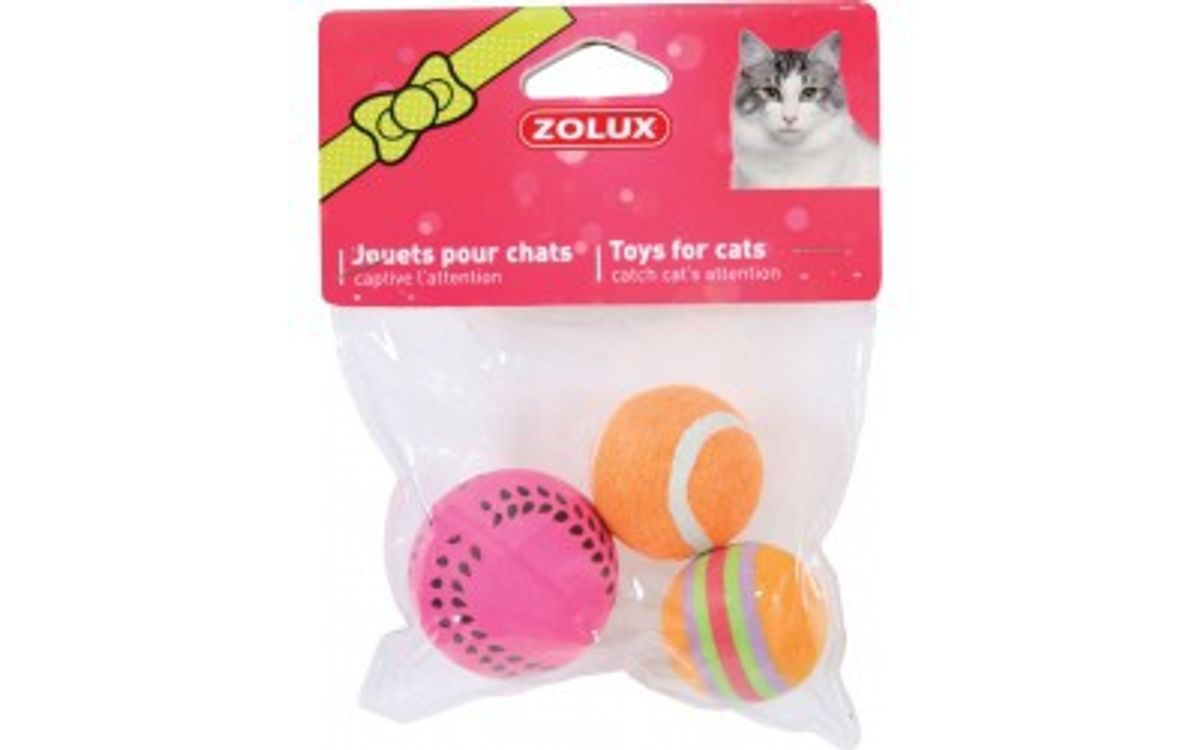 Jouets chat 3 balles mêlées 4 cm - Zolux