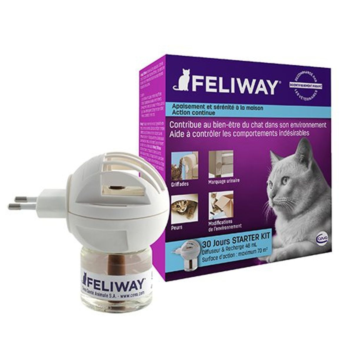 Feliway Diffuseur + recharge flacon 48 ml - Ceva