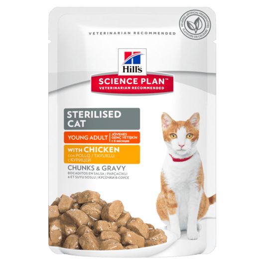 Feline Sterilised Cat Young Adult poulet 12 x 85g - Hill's science plan
