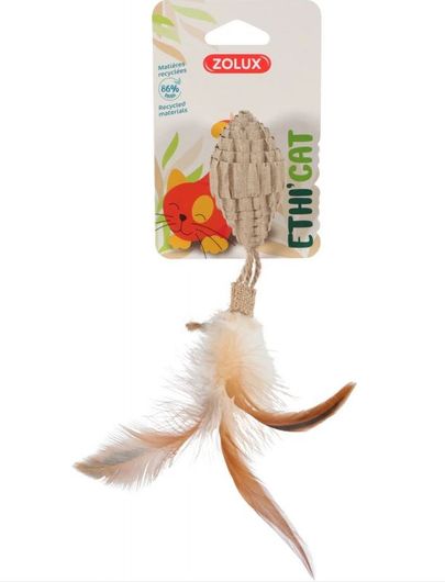 Souris à plumes en carton pour chat - Zolux