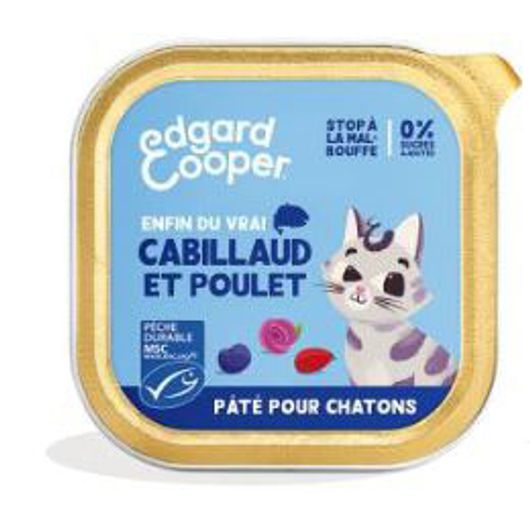 Pâté moelleuse pour chaton au cabillaud et au poulet (85g) - Edgar & Cooper
