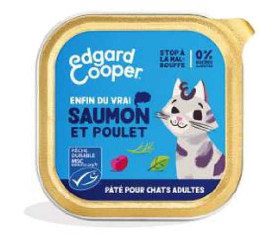Pâté moelleuse pour chat au saumon et au poulet (85g) - Edgar & Cooper