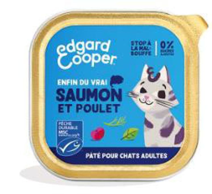 Pâté moelleuse pour chat au saumon et au poulet (85g) - Edgar & Cooper