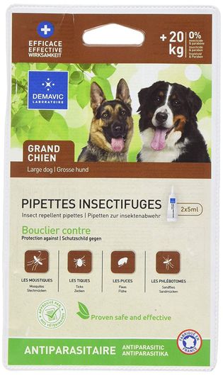 Pipettes insectifuges grand chien x2 - Demavic