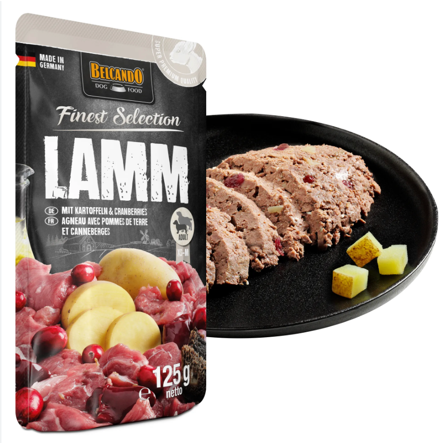 Sachet Finest Selection Agneau avec pommes de terre et canneberges (125 g) - Belcando