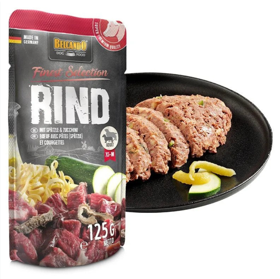 Sachet Finest Selection Boeuf avec pâtes et courgettes (125 g) - Belcando
