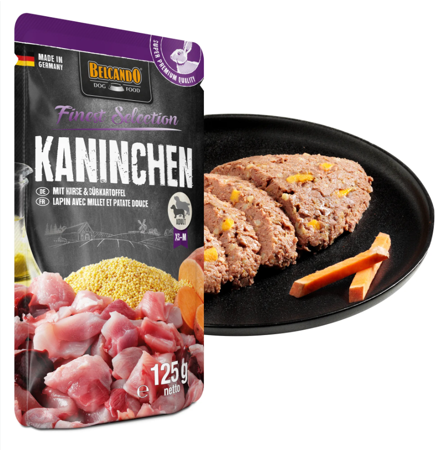 Sachet Finest Selection Lapin avec millet et patate douce (125 g) - Belcando