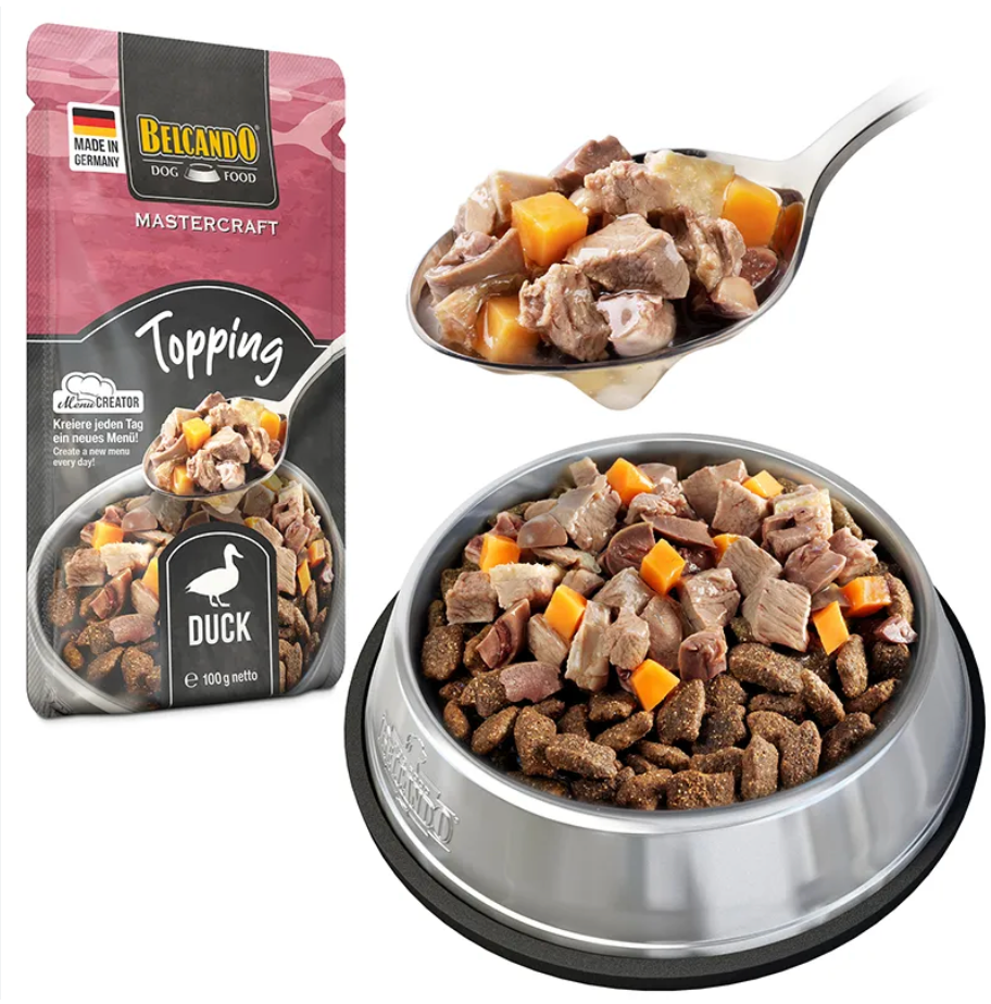 Topping MASTERCRAFT au canard avec patates douces (100 g) - Belcando