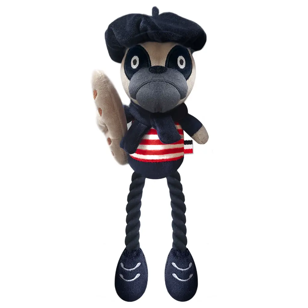 Peluche chien Antonin titi parisien et sa baguette