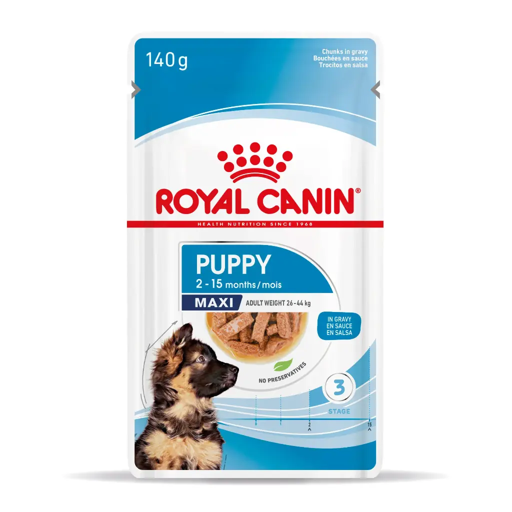 Bouchées en sauce Puppy Maxi (10 sachets 140 g) - Royal Canin