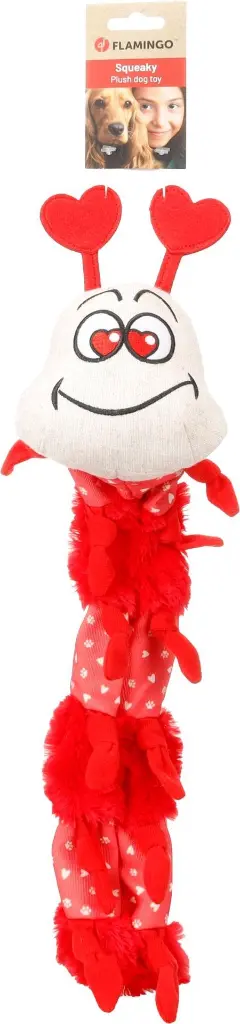 Jouet chenille rouge Saint-Valentin