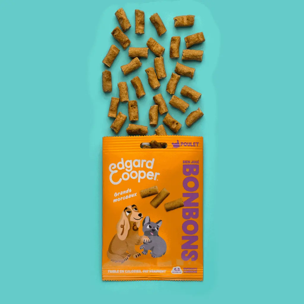 Friandises Bonbons Poulet Grands morceaux (50 g) - Edgard & Cooper