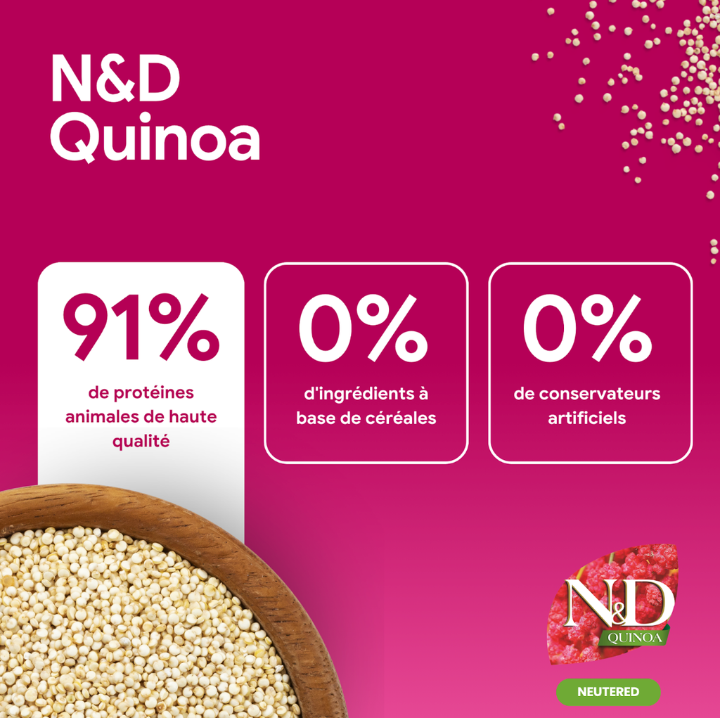 Quinoa chat Canard & Brocolis (Chat stérilisé) (5 kg) - Farmina