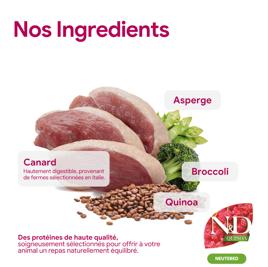Quinoa chat Canard & Brocolis (Chat stérilisé) (5 kg) - Farmina