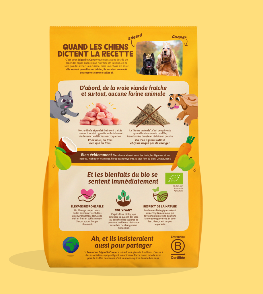 Croquettes bio "Savoureux dinde & poulet" (2.5 kg) - Edgard & Cooper