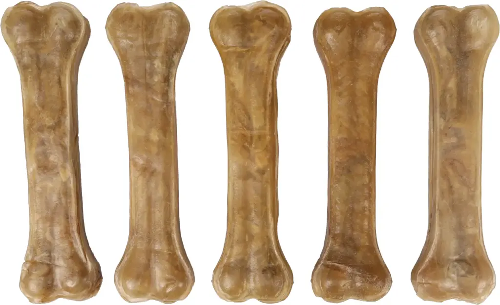 [10017] *Lot de 5 x 20 cm* Os à mâcher 100% peau de Buffle - Flamingo