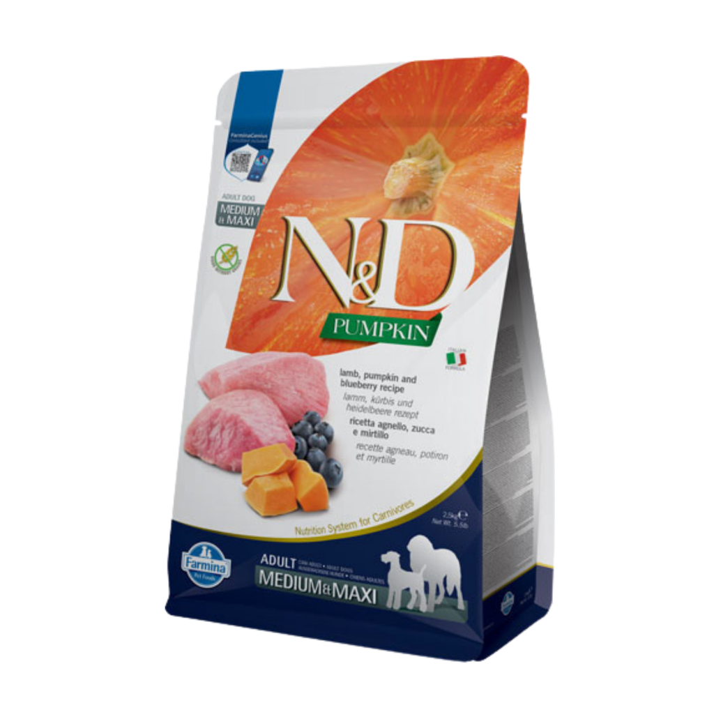 Potiron Agneau & Myrtille Chien Adulte Medium/Maxi (2.5 kg) - Farmina