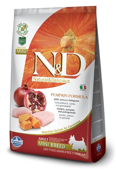 [10079_17926] Potiron Poulet & Grenade Chien Adulte Mini (7 kg) - Farmina