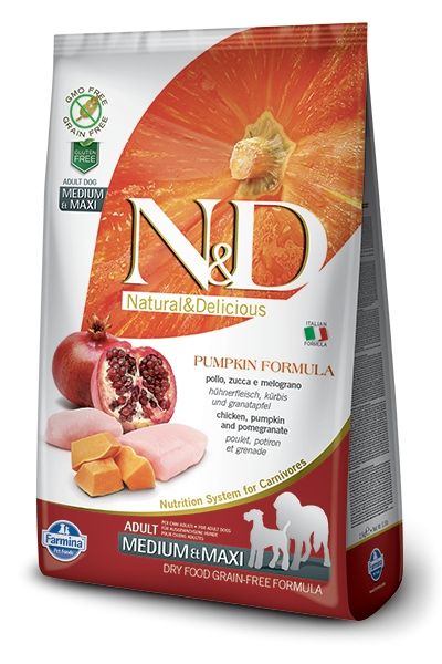 [10080_17928] Potiron Poulet & Grenade Chien Adulte Medium/Maxi (12 kg) - Farmina