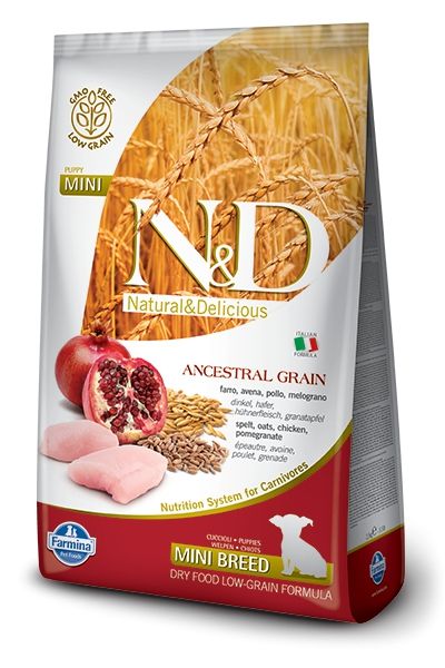 [10121_19923] Poulet & Grenade chiot mini Low Grain (7 kg) - Farmina