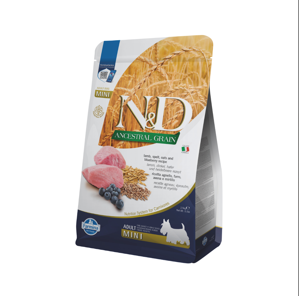Agneau & Myrtille Ancestral Grain chien mini adulte (2.5 kg) - Farmina