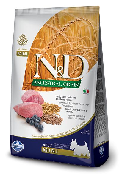 Agneau & Myrtille Ancestral Grain chien mini adulte (7 kg) - Farmina