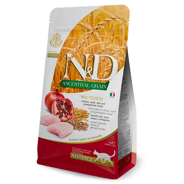 [10140_18002] Poulet & Grenade Chat Adulte Stérilisé Low Grain (1.5 kg) - Farmina