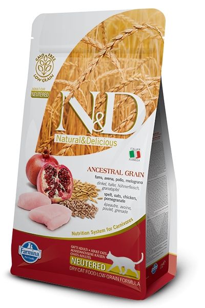 Poulet & Grenade Chat Adulte Stérilisé Low Grain (1.5 kg) - Farmina