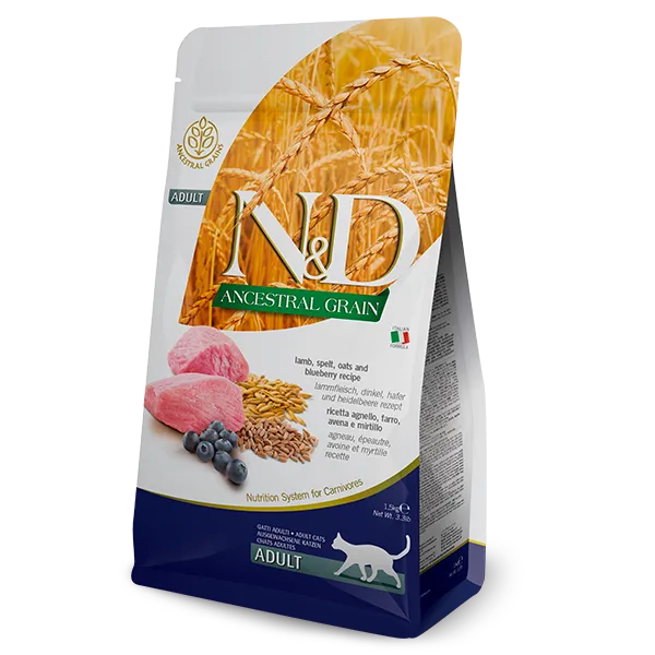 Agneau & Myrtille Ancestral Grain chat adulte (10 kg) - Farmina