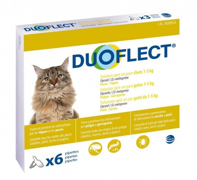 Duoflect chat moins de 5 kg (6 pipettes) - Ceva