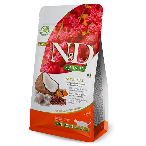 Quinoa chat Skin & Coat Herring (Peau et Pelage Hareng) (1.5 kg) - Farmina