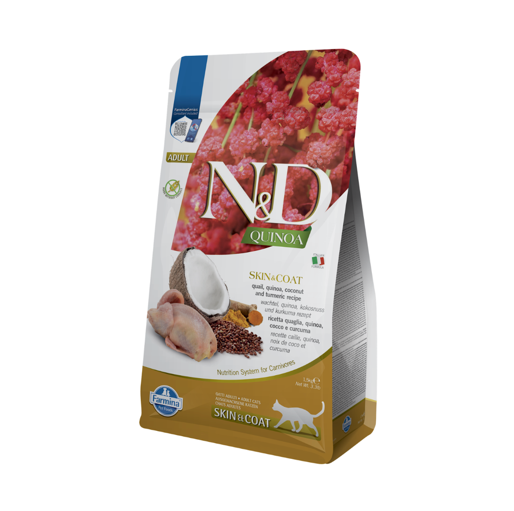 [10505_18724] Quinoa chat Skin & Coat Herring (Peau et Pelage Hareng) (1.5 kg) - Farmina