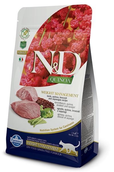 Quinoa chat Weight Management Lamb (Contrôle du Poids Agneau) (1.5 kg) - Farmina