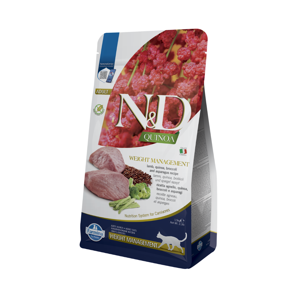 [10509_18728] Quinoa chat Weight Management Lamb (Contrôle du Poids Agneau) (1.5 kg) - Farmina