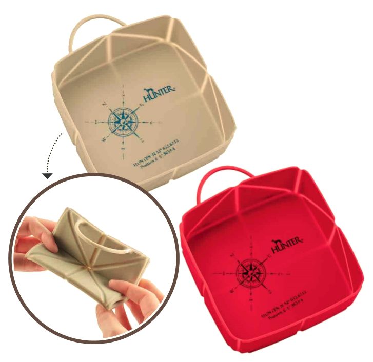 [10516_18747] Bol de voyage pliant en silicone - Beige (590 ml) - Hunter