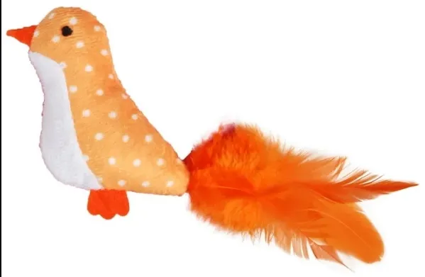 [10864] Peluche pour chat oiseau plume - Flamingo